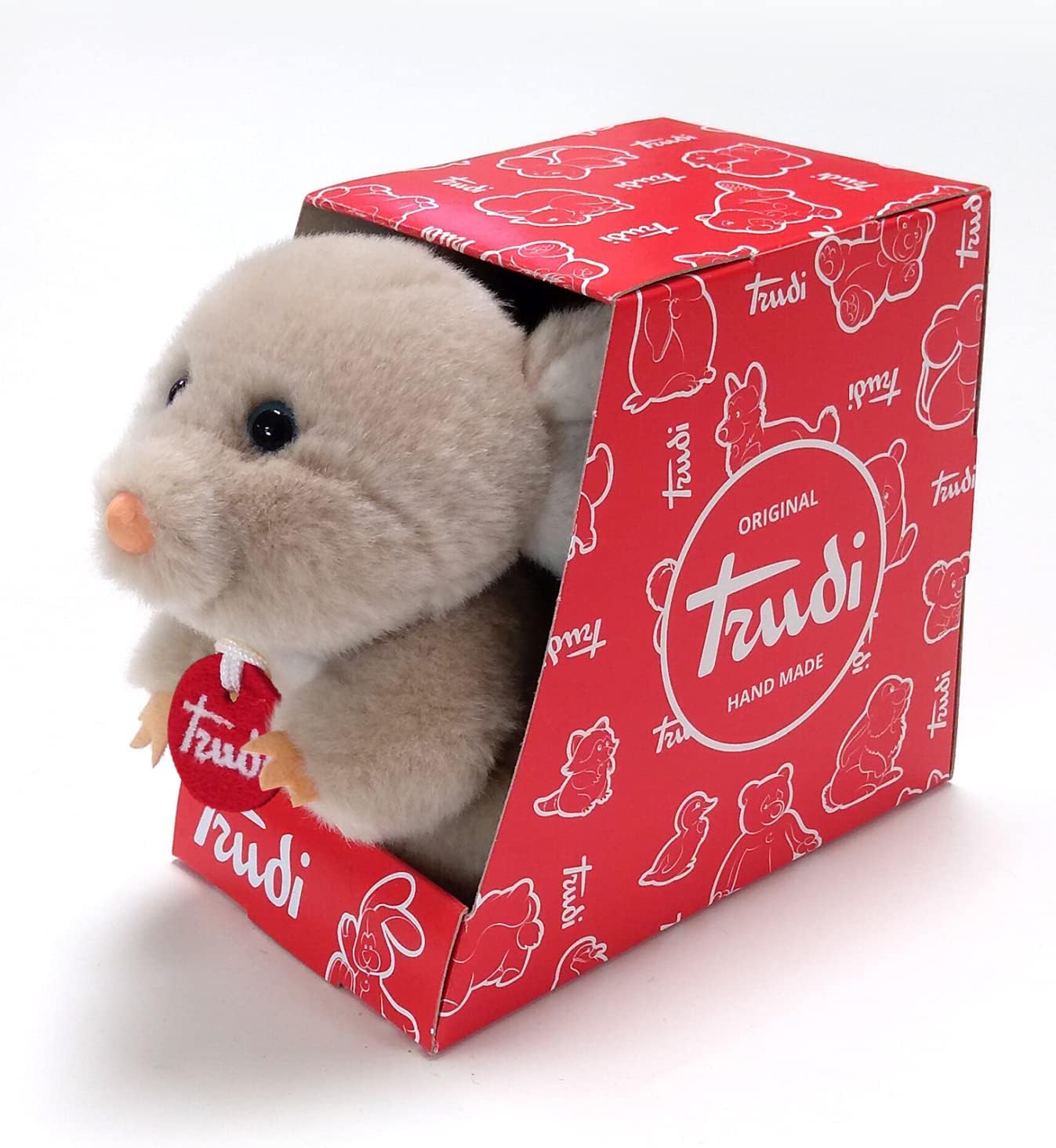 Trudi 51284 Trudini Plush Toy Mouse Approx. 14 cm, Size XS, Fluffy Soft Toy with Soft Materials, Plush Toy with Lovely Details, Washable, Cuddly Toy for Children and Babies, Pink/Grey Mouse - Pink/Gre