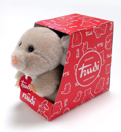 Trudi 51284 Trudini Plush Toy Mouse Approx. 14 cm, Size XS, Fluffy Soft Toy with Soft Materials, Plush Toy with Lovely Details, Washable, Cuddly Toy for Children and Babies, Pink/Grey Mouse - Pink/Gre
