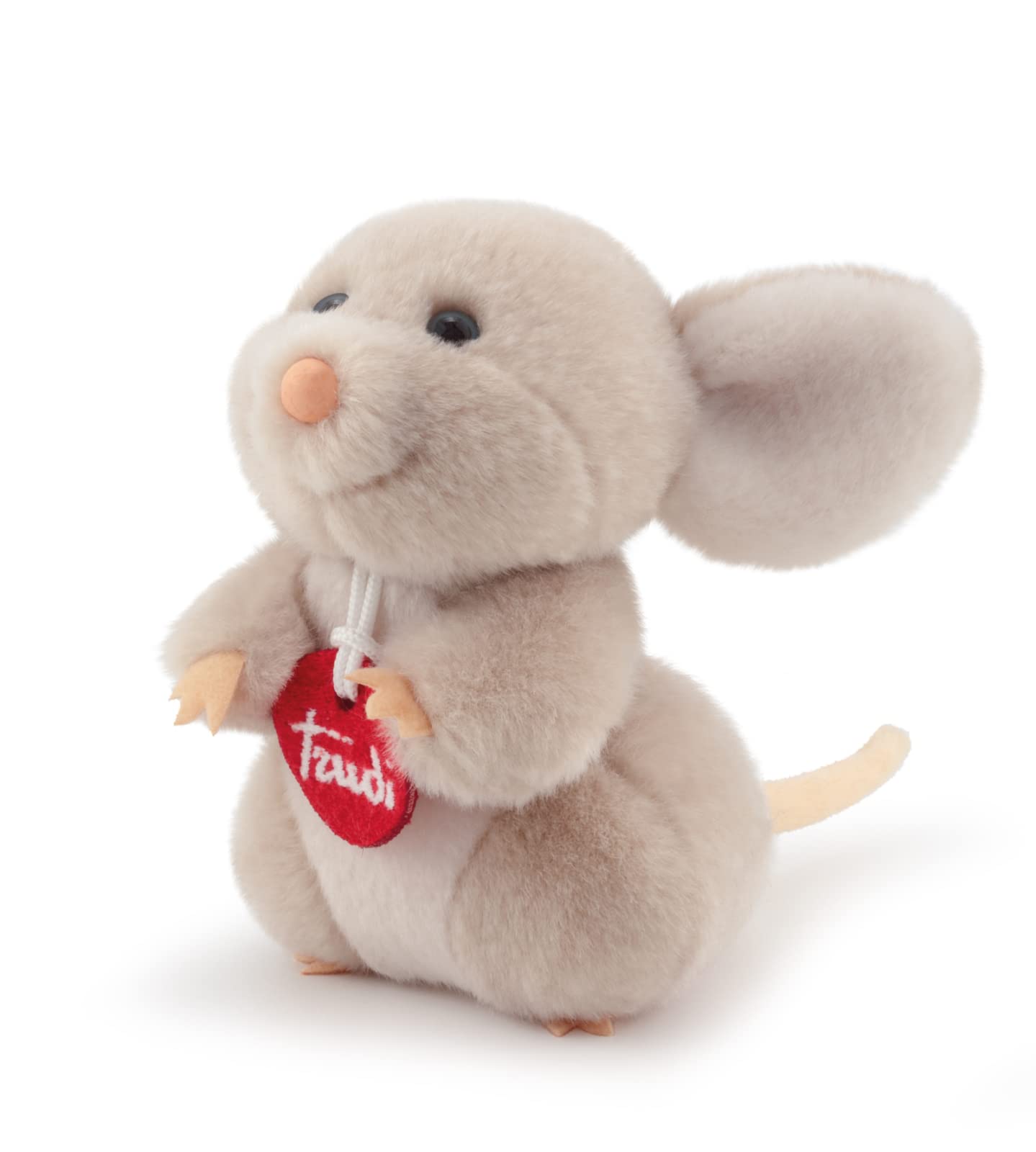Trudi 51284 Trudini Plush Toy Mouse Approx. 14 cm, Size XS, Fluffy Soft Toy with Soft Materials, Plush Toy with Lovely Details, Washable, Cuddly Toy for Children and Babies, Pink/Grey Mouse - Pink/Gre