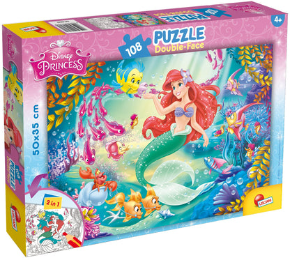 Disney 48069 Puzzle Df Plus Little Mermaid, Size-50 x 35 cm. with 108 Pieces, Multi Colour, One