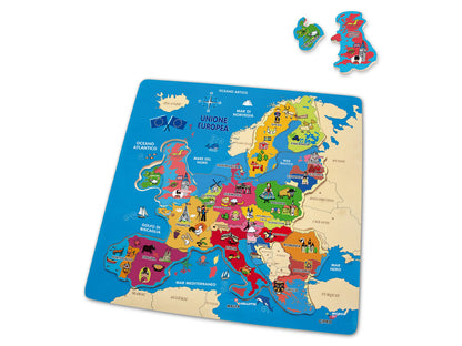 Theorem Puzzle in Wood, Multi-Colour Europe Multi-Coloured