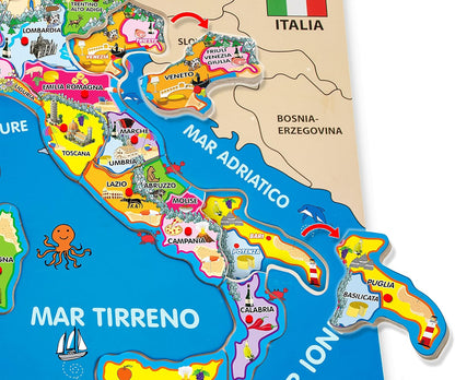 Teorema 40462 Wooden Puzzle d'Italia Multi-Coloured Italy