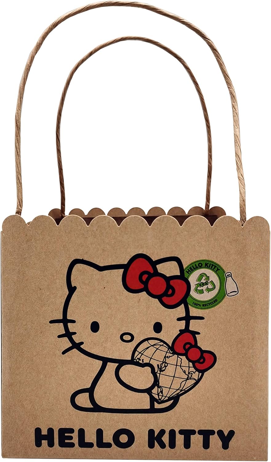 Joy Toy Hello Kitty Classic Eco Plush 24 cm in Reusable Cardboard Bag - The Plush is Made from 100% Recycled PET Bottles