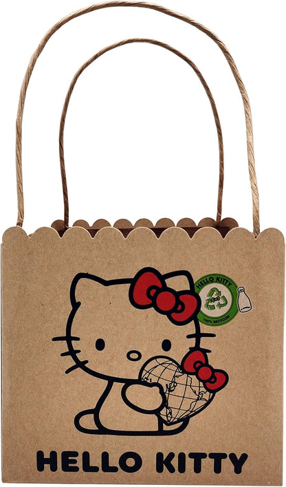 Joy Toy Hello Kitty Classic Eco Plush 24 cm in Reusable Cardboard Bag - The Plush is Made from 100% Recycled PET Bottles
