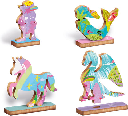 Ludattica Puzzles: Woody Puzzel ENVIRONEMENT Superb 25x35cm, 48 pieces, 12 Figurines, Wood, 5+