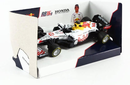 Bburago Racing 18-38155 Compatible with Red Bull Honda RB16B, No.33, Oracle Red Bull Racing, Red Bull, Formula 1, GP Turkey, M.Verstappen, 2021, 1:43, Finished Model