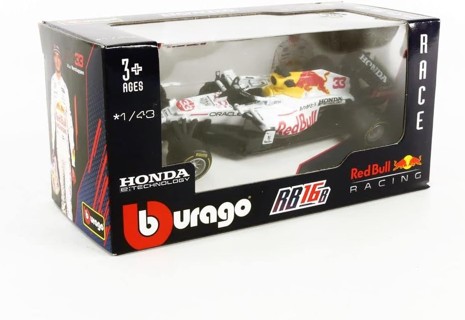 Bburago Racing 18-38155 Compatible with Red Bull Honda RB16B, No.33, Oracle Red Bull Racing, Red Bull, Formula 1, GP Turkey, M.Verstappen, 2021, 1:43, Finished Model