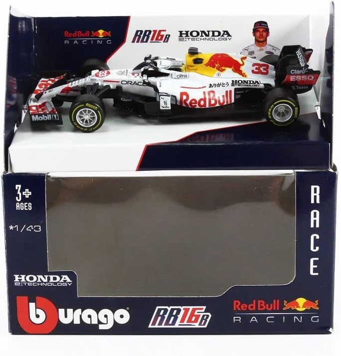 Bburago Racing 18-38155 Compatible with Red Bull Honda RB16B, No.33, Oracle Red Bull Racing, Red Bull, Formula 1, GP Turkey, M.Verstappen, 2021, 1:43, Finished Model