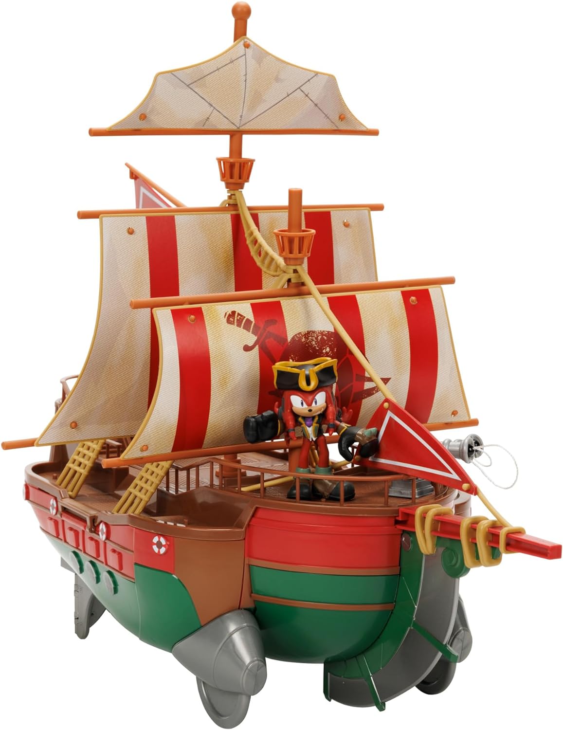Sonic Prime Playset Angel's Voyage Pirate Ship Gift Set with Included 2.5" Knuckles Action Figure, As Seen In The Sonic Prime Series, Perfect Playset For Any Sonic Prime Fan Red