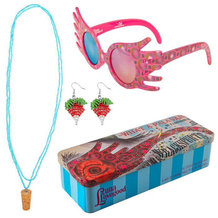 Cinereplicas Harry Potter Trio of Luna Lovegood with Ghosts, Radish Earrings and Cork Necklace - Officially Licensed