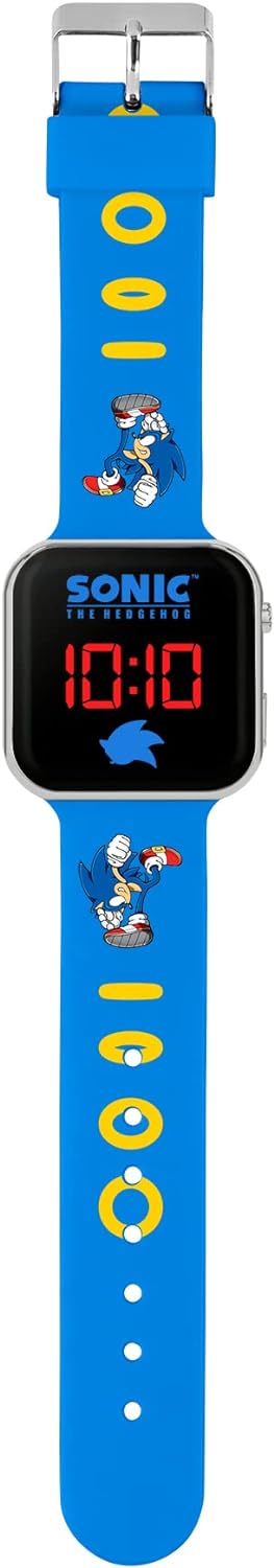 Sega Sonic the Hedgehog Blue LED Watch with Printed Character Strap SNC4137