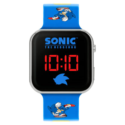 Sega Sonic the Hedgehog Blue LED Watch with Printed Character Strap SNC4137