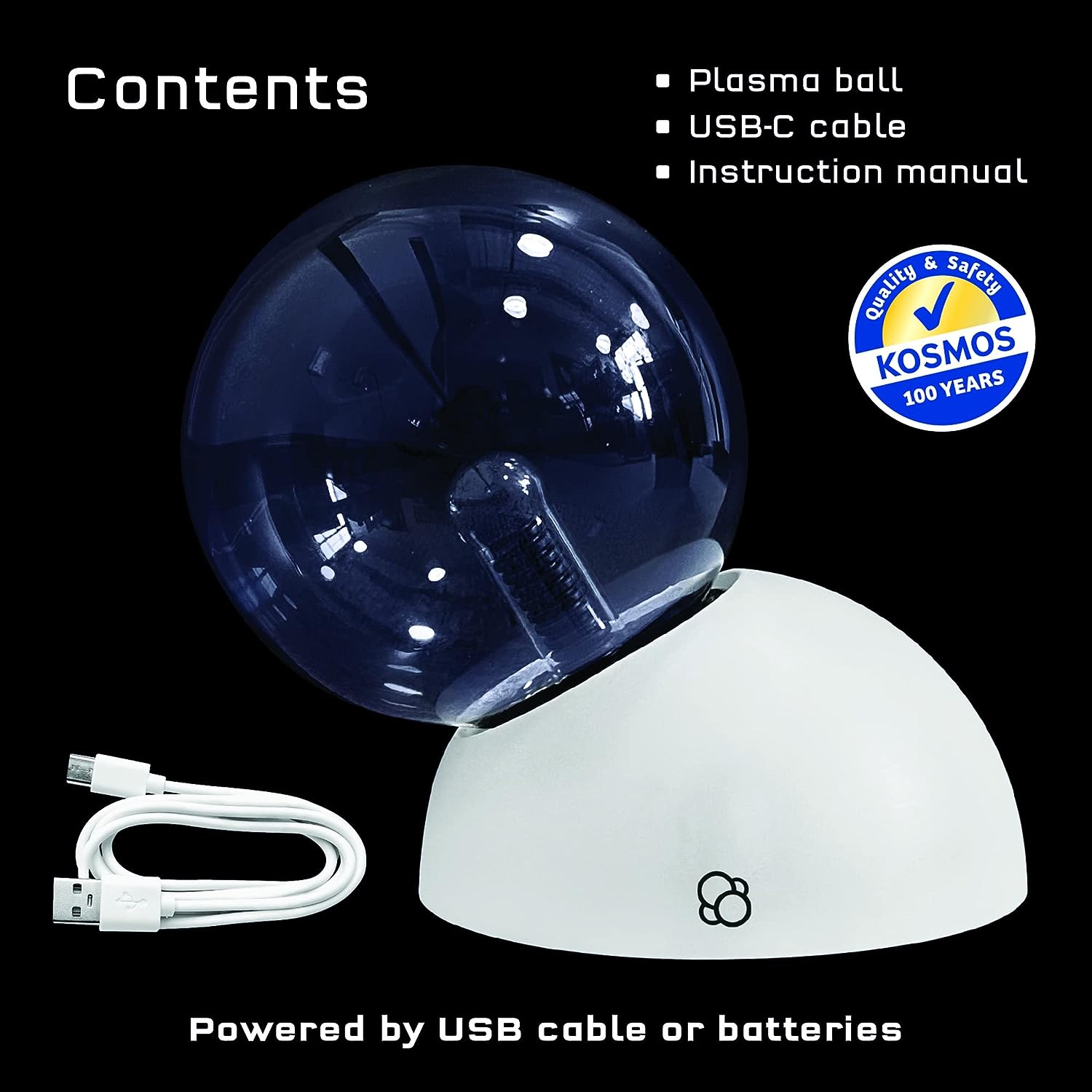 Thames & Kosmos - Plasma Ball - Essential STEM Tools - Classic Scientific Device - Harness the Fourth State of Matter for an Amazing, Interactive Light Show - Age 14+ - 678001