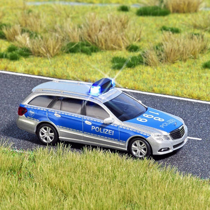 Busch 5626 MB E-Class Police with Lights HO Scale Model Vehicle