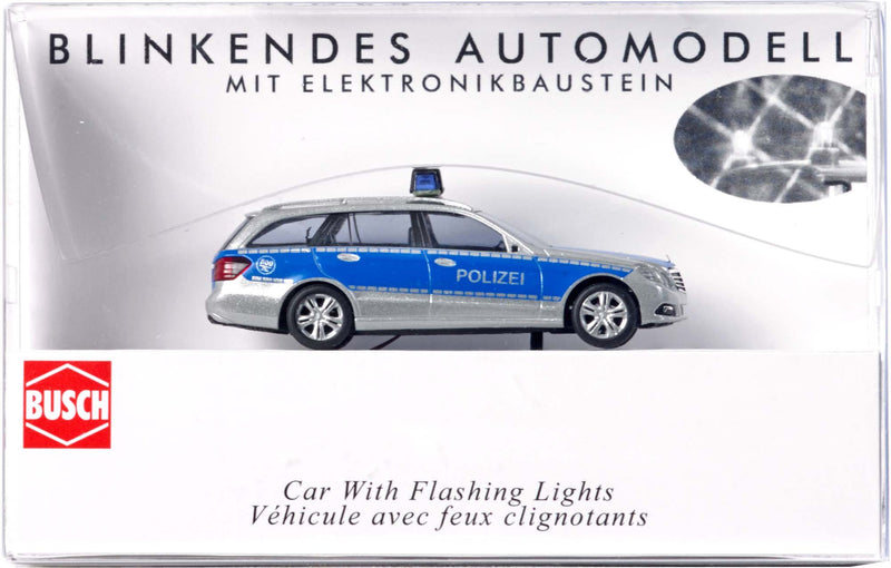 Busch 5626 MB E-Class Police with Lights HO Scale Model Vehicle