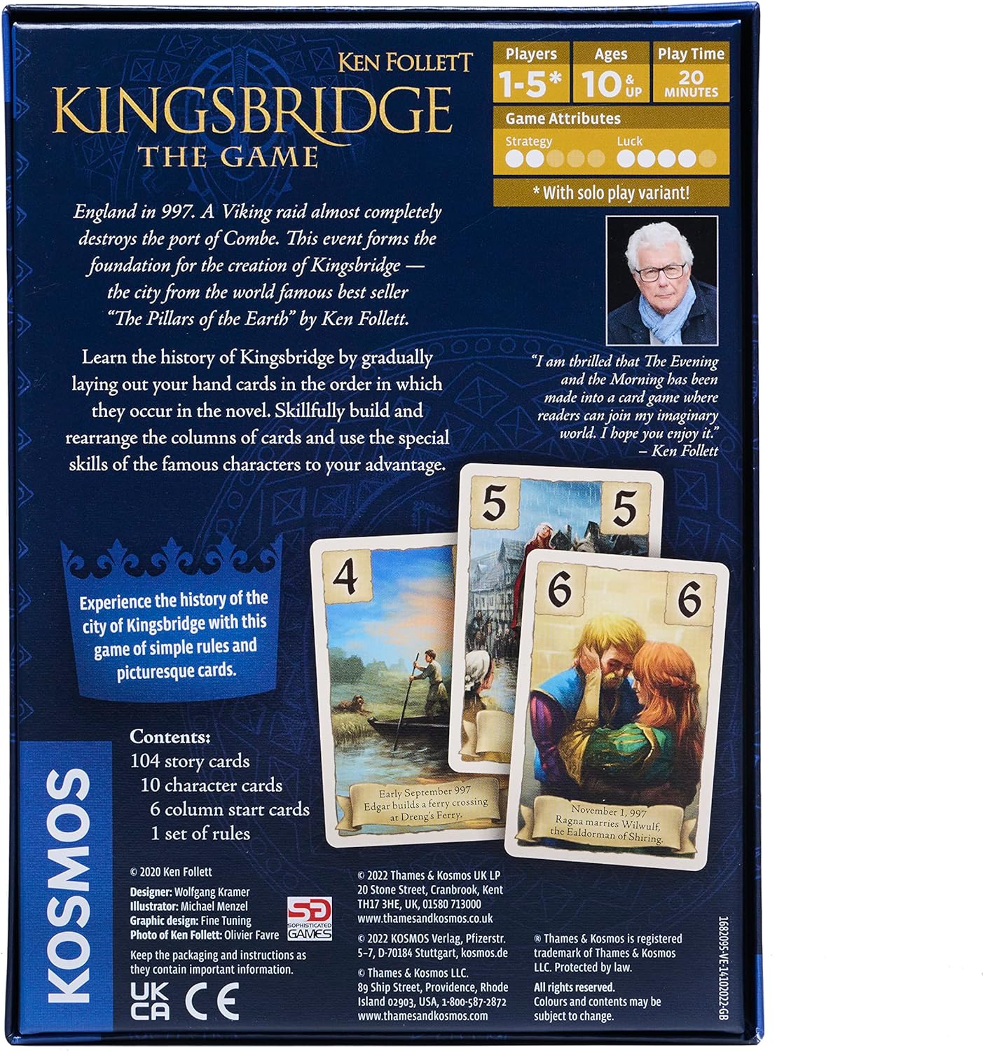 Thames & Kosmos - Kingsbridge - Skilful and Strategic Card Game - 1-5 Players - Board Games for Adults & Kids - Ages 10+ - 682095