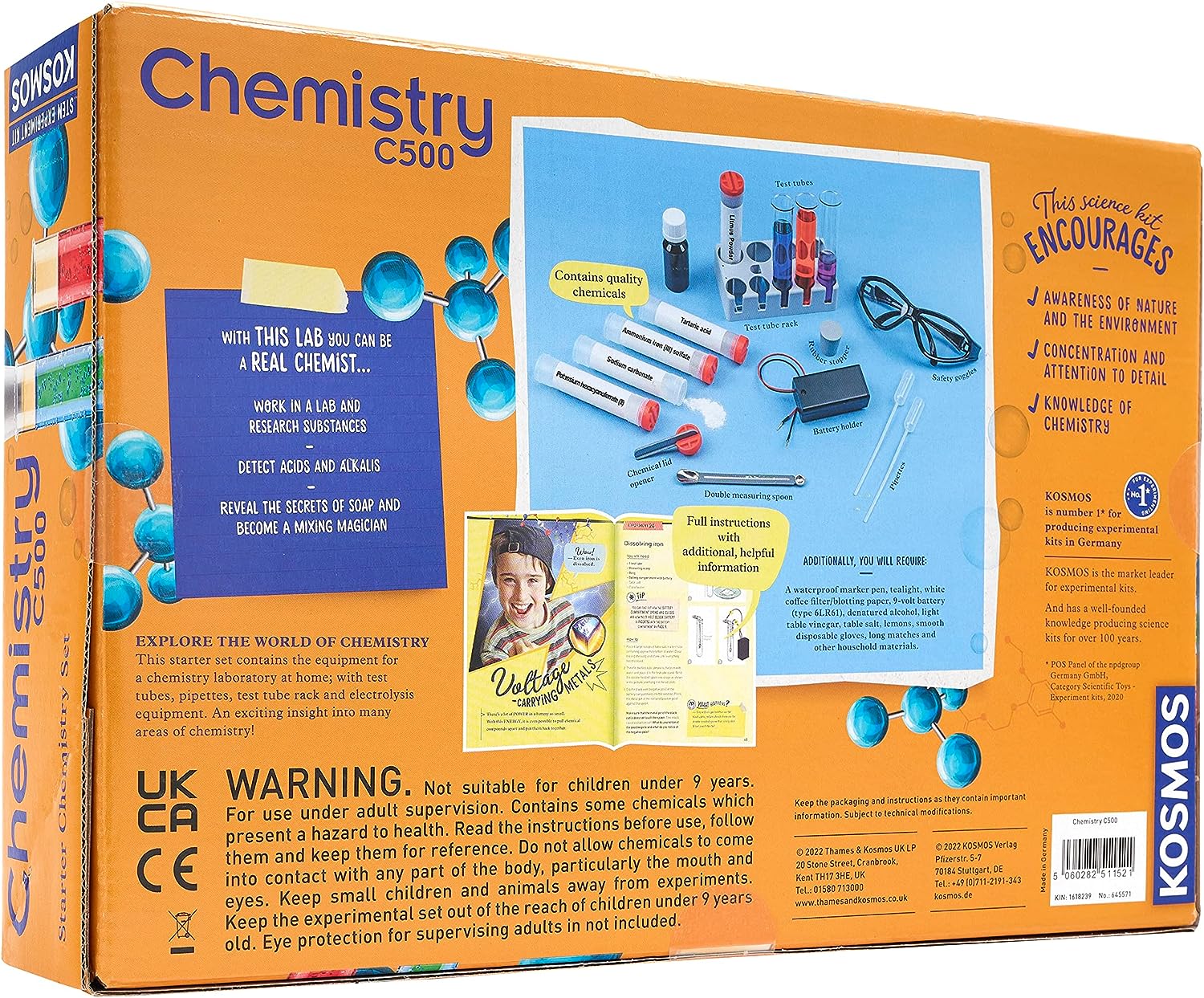 Thames & Kosmos - Chemistry C500 - Educational Science Kit - 28 Experiments - Science, Technology, Engineering & Maths - Fun for Kids, Ages 9+ - 645571