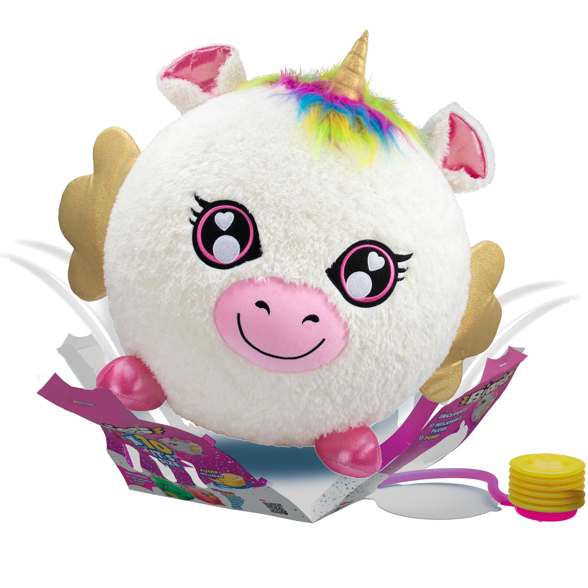 Biggies Unicorn - Opblaasbare mega knuffel - Superzacht en supergroot
