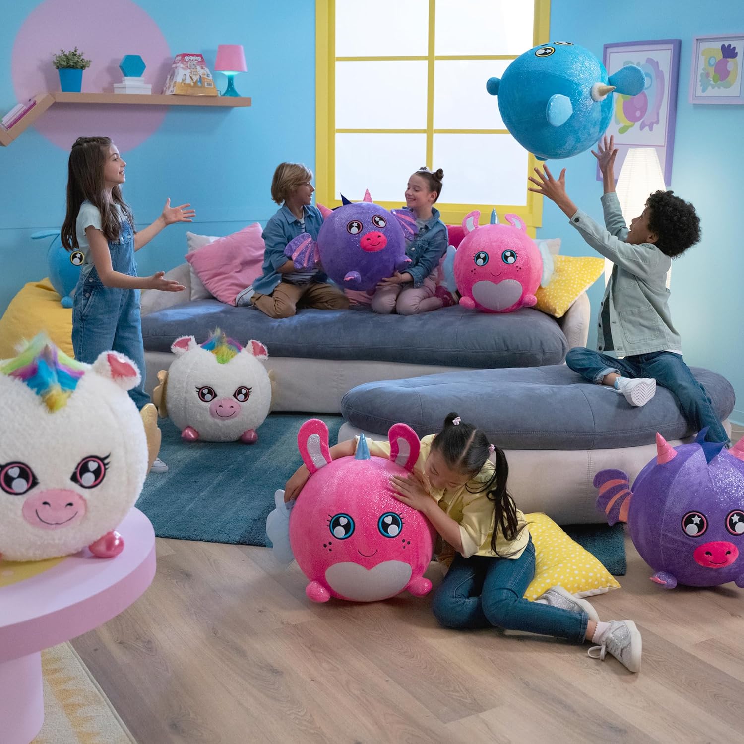 Biggies Unicorn - Opblaasbare mega knuffel - Superzacht en supergroot
