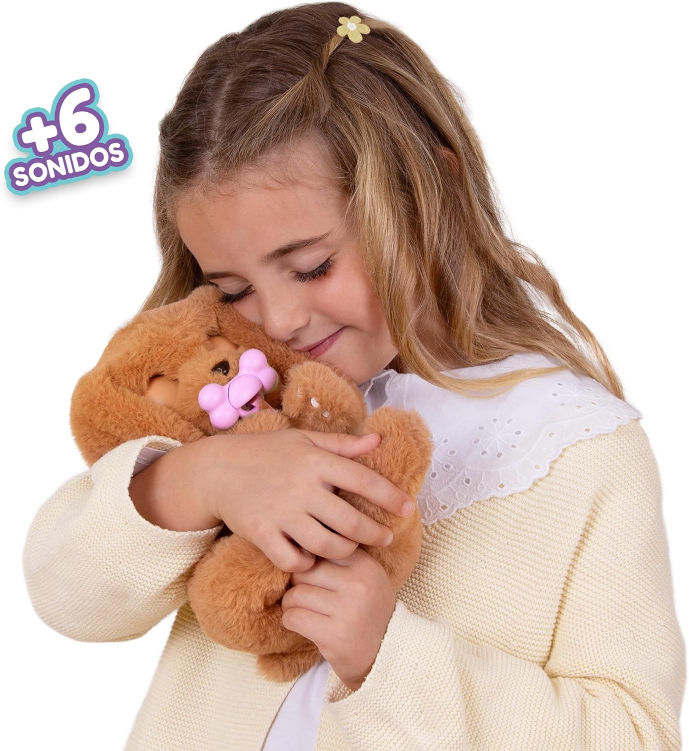 BABY PAWS Sleeping Puppies - Cocker An Interactive Plush Puppy Which Makes Sounds, Opens and Closes Its Eyes, and Has A Bag To Take The Puppy Around with You - Gift for Girls and Boys +18 Months