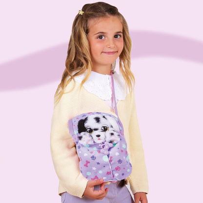 BABY PAWS Sleeping Puppies - Dalmatian An Interactive Plush, Which Makes Sounds, Opens and Closes Its Eyes, and Has A Bag To Take The Puppy Around with You - Gift for Girls and Boys +18 Months