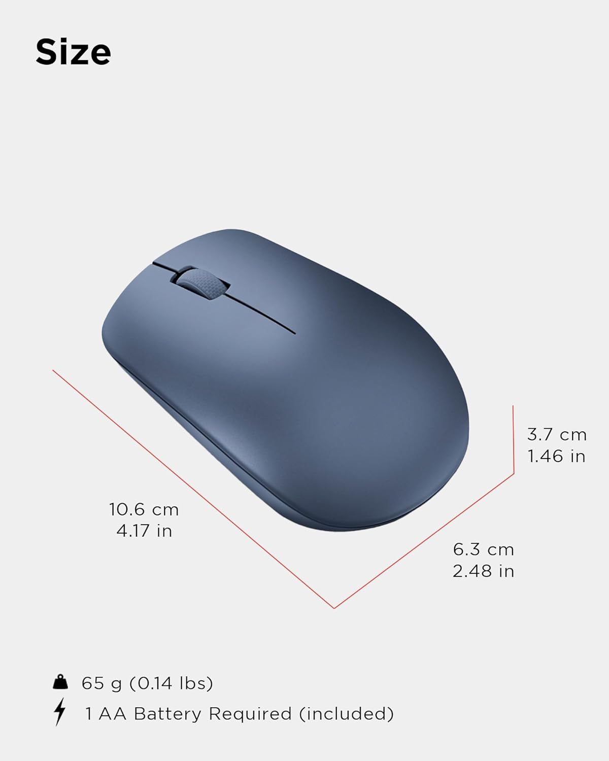 Lenovo 530 Wireless Mouse, Ambidextrous Design, Nano USB Connection, Compatible with Windows Laptops and PCs –