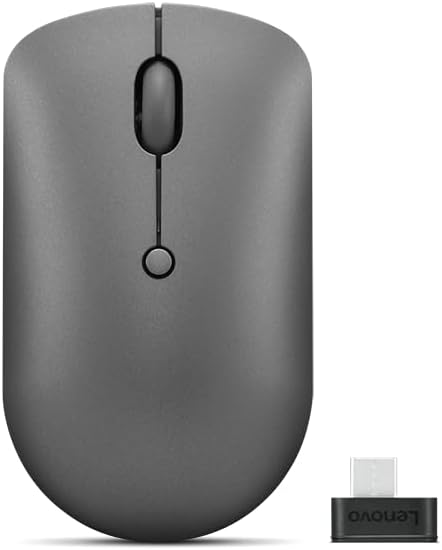 Lenovo 540 Wireless Computer Mouse for PC, Laptop, Computer with Windows or Chrome OS - 2.4 GHz USB-C Wireless Pairing Receiver - Compact Size - 18-Months Battery Life - Ambidextrous
