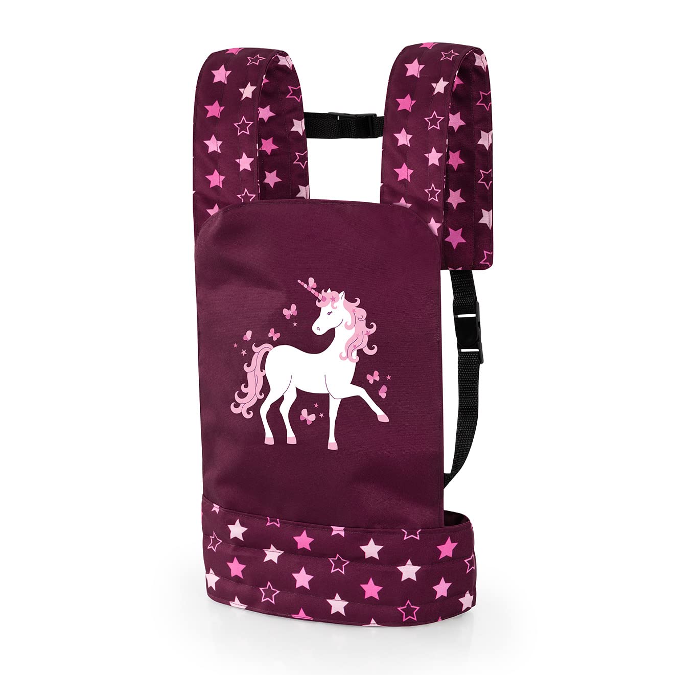Bayer Design 62223AA Poppendrager EasyCarry, verstelbare bandjes, voor en achter draagbaar, rood, eenhoorn