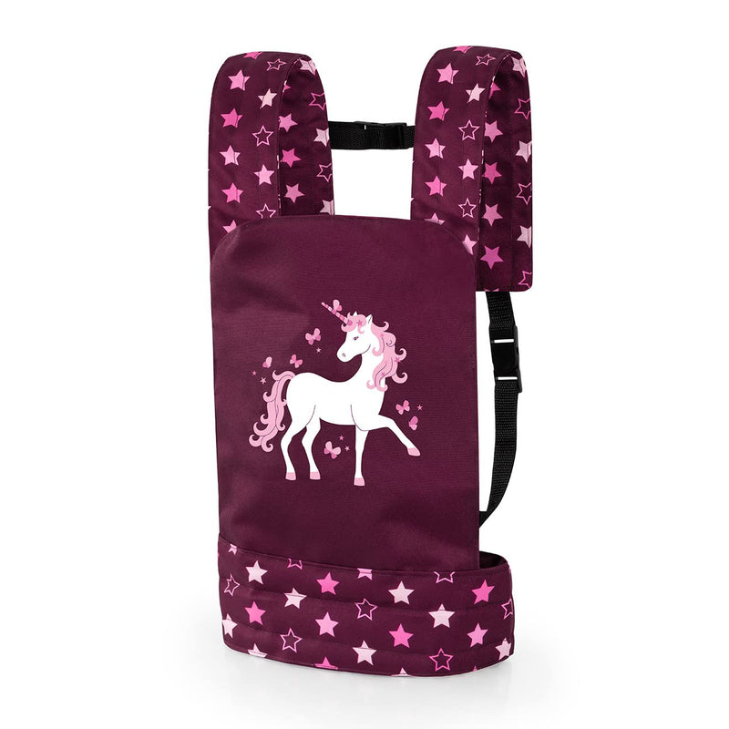 Bayer Design 62223AA Poppendrager EasyCarry, verstelbare bandjes, voor en achter draagbaar, rood, eenhoorn