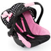 Bayer Design 67960AA Car Seat EasyGo, Sun Canopy, Attachable to Neo Vario Dolls pram, Black, Pink, White