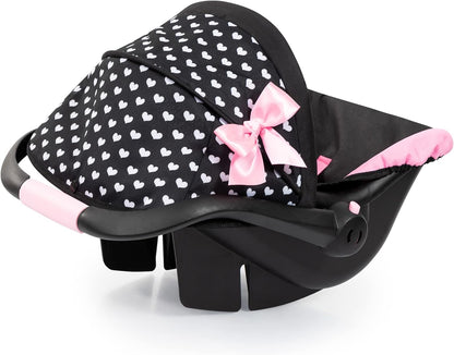 Bayer Design 67960AA Car Seat EasyGo, Sun Canopy, Attachable to Neo Vario Dolls pram, Black, Pink, White