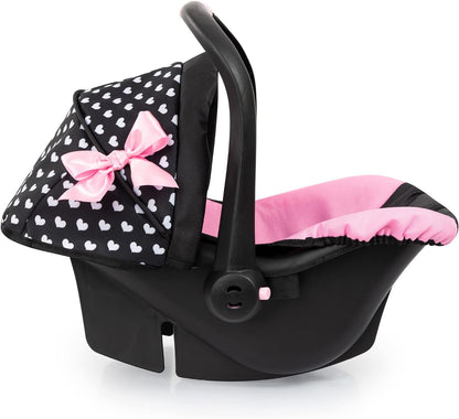 Bayer Design 67960AA Car Seat EasyGo, Sun Canopy, Attachable to Neo Vario Dolls pram, Black, Pink, White