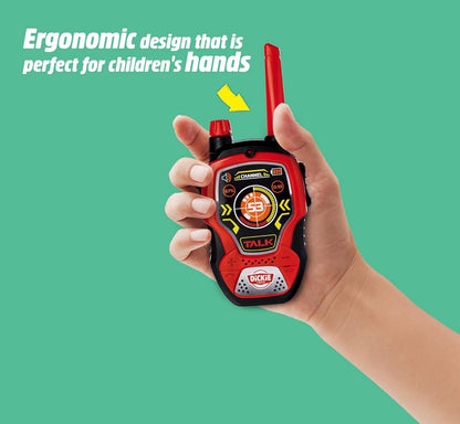 Dickie Toys - Walkie Talkie Fun, rood/zwart, 2 stuks, 16 cm, 2.4 GHz, bereik 100m, ruisonderdrukking, vanaf 3 jaar
