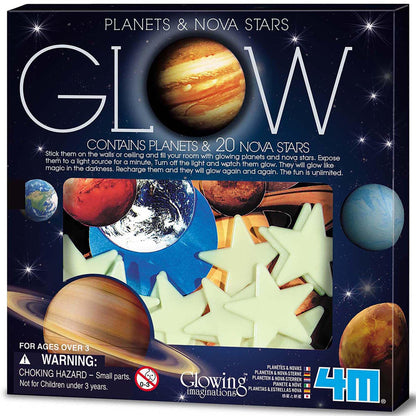 4M Glow in The Dark Planets and Nova Stars 20pcs 20pcs Dark Planets and Nova