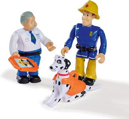 Simba 109252515 Fireman Sam Figure Set, Double Pack with Animal, Figure 7.5 cm, Movable, with Accessories, 4 Assorted Designs, Only One Item Will Be Delivered, from 3 Years