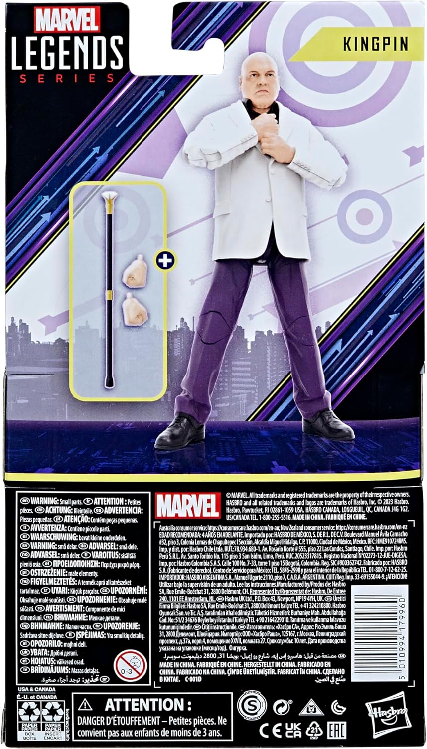 Hasbro Marvel Legends Series Kingpin, Hawkeye Marvel Legends Action Figures, 6”