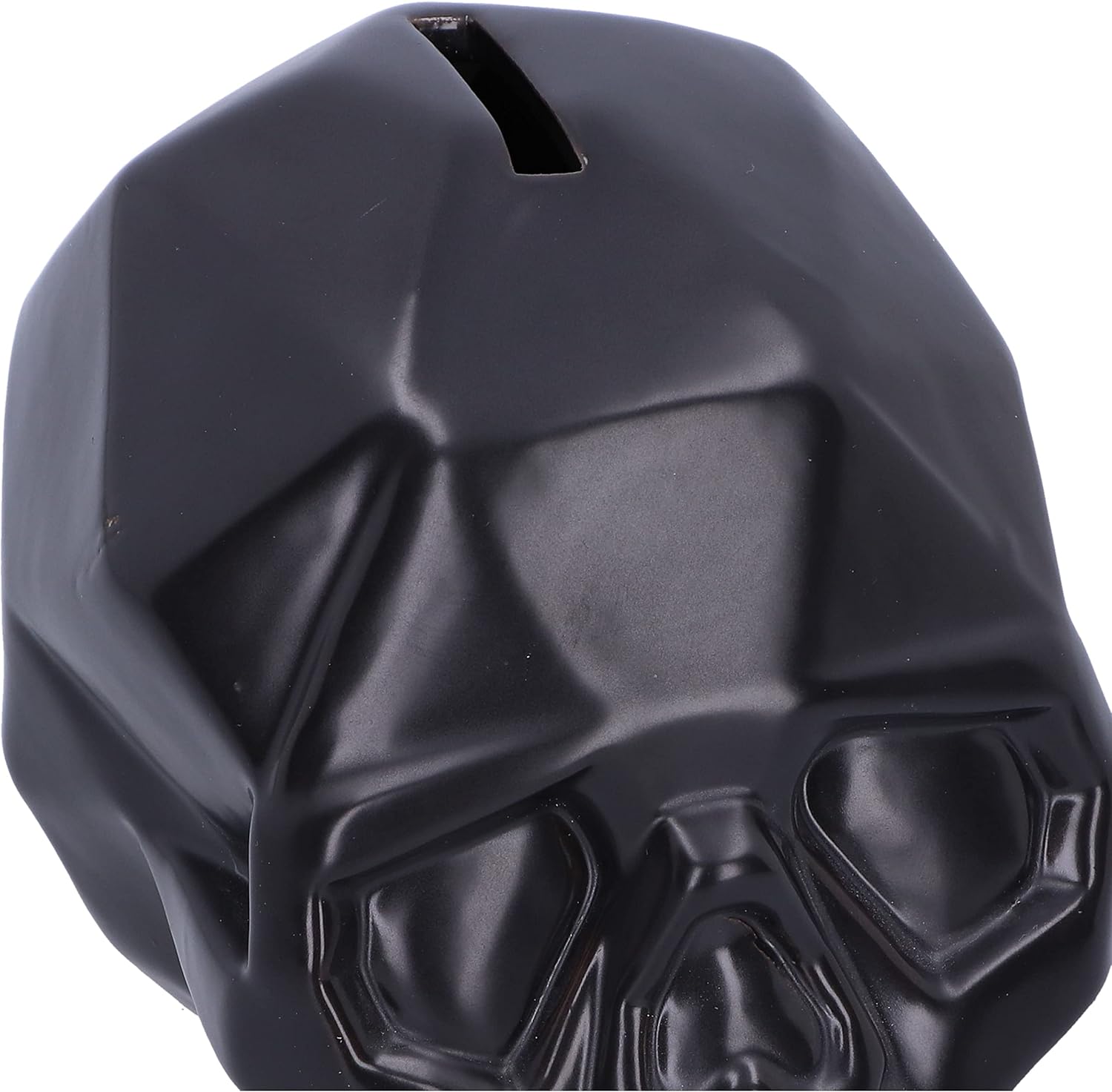 Nemesis Now Geometric Money Box 11.6cm, Ceramic, Black Geometric Skull Ornament, Money Box
