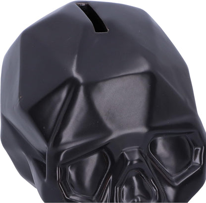 Nemesis Now Geometric Money Box 11.6cm, Ceramic, Black Geometric Skull Ornament, Money Box