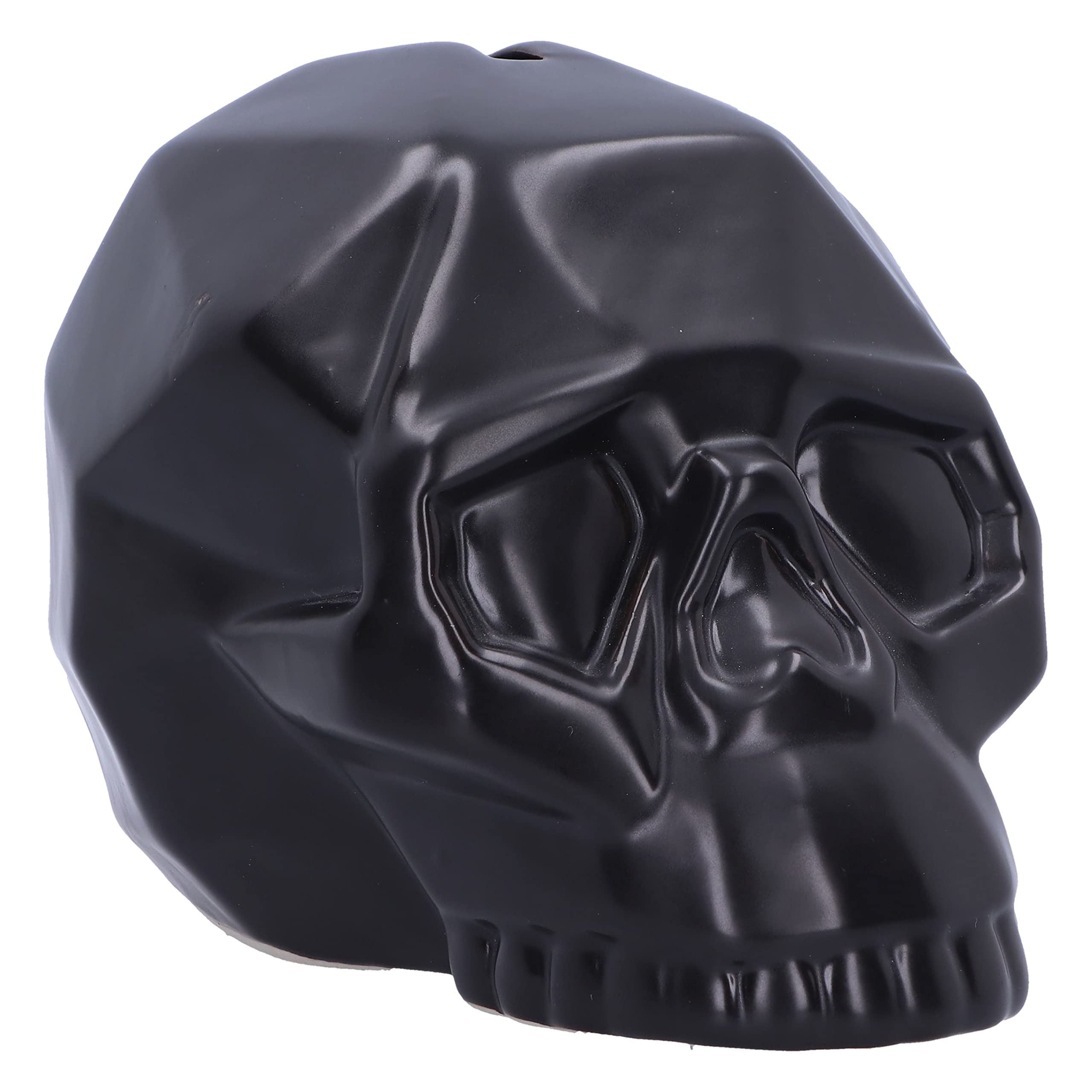 Nemesis Now Geometric Money Box 11.6cm, Ceramic, Black Geometric Skull Ornament, Money Box