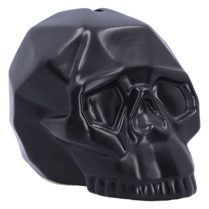 Nemesis Now Geometric Money Box 11.6cm, Ceramic, Black Geometric Skull Ornament, Money Box