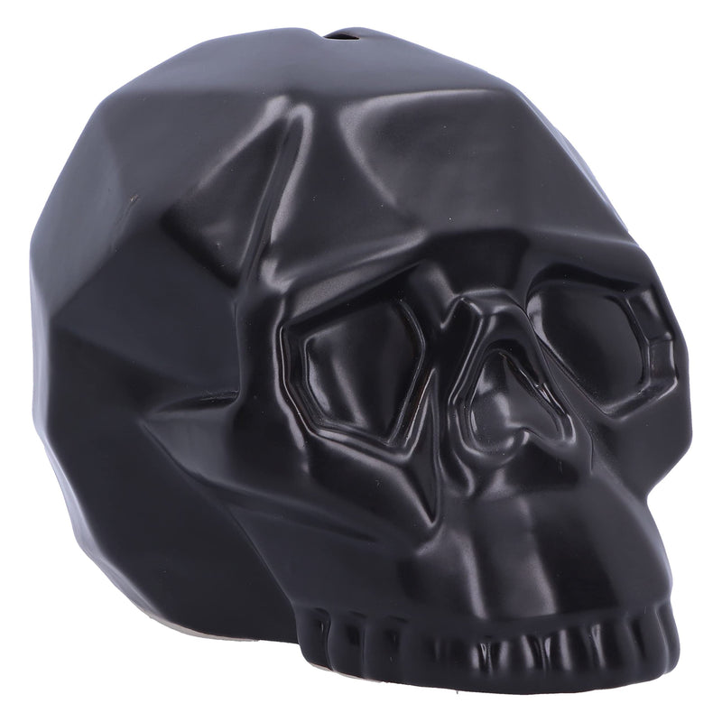 Nemesis Now Geometric Money Box 11.6cm, Ceramic, Black Geometric Skull Ornament, Money Box