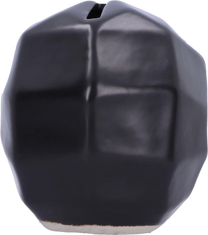 Nemesis Now Geometric Money Box 11.6cm, Ceramic, Black Geometric Skull Ornament, Money Box