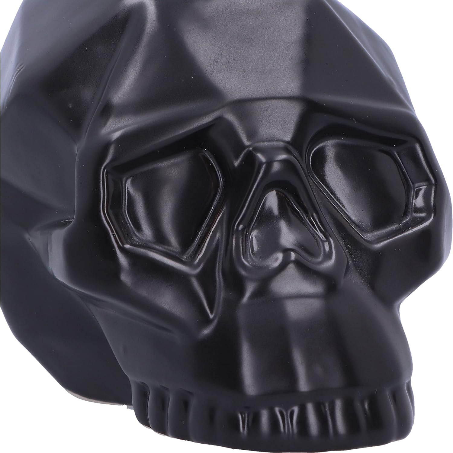 Nemesis Now Geometric Money Box 11.6cm, Ceramic, Black Geometric Skull Ornament, Money Box
