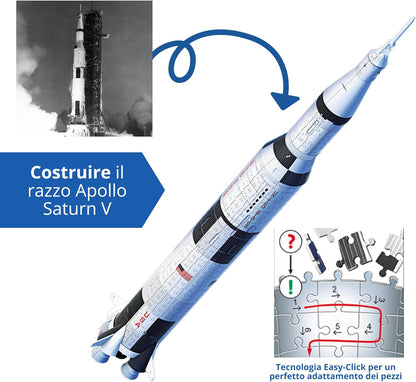Ravensburger 3D Puzzle 11545 - Apollo Saturn V Rakete - 440 Puzzleteile - Für alle Weltraum Fans ab 8 Jahren