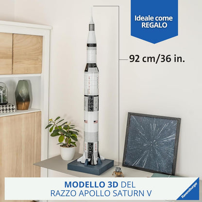 Ravensburger 3D Puzzle 11545 - Apollo Saturn V Rakete - 440 Puzzleteile - Für alle Weltraum Fans ab 8 Jahren