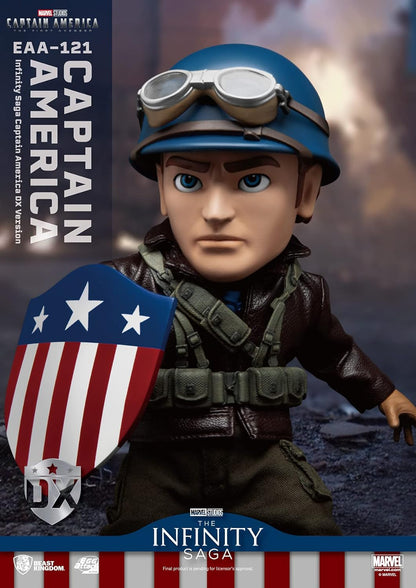 Beast Kingdom Marvel Infinity Saga: Captain America EAA-121 Deluxe Egg Attack Action Figure, Multicolor
