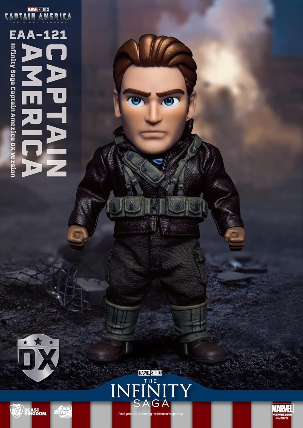 Beast Kingdom Marvel Infinity Saga: Captain America EAA-121 Deluxe Egg Attack Action Figure, Multicolor