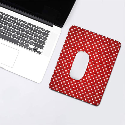Mouse Pad Customized Mousepad Non-Slip Rubber Base Mouse Pads for Computers Laptop Office Desk Accessories White Stars Red Background Mouse Pad