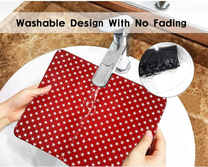 Mouse Pad Customized Mousepad Non-Slip Rubber Base Mouse Pads for Computers Laptop Office Desk Accessories White Stars Red Background Mouse Pad