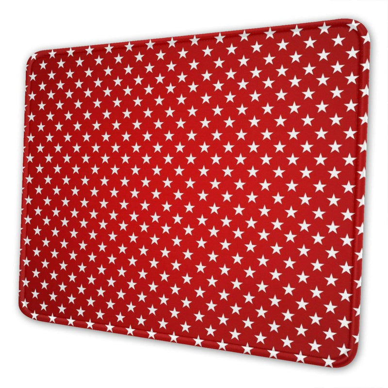 Mouse Pad Customized Mousepad Non-Slip Rubber Base Mouse Pads for Computers Laptop Office Desk Accessories White Stars Red Background Mouse Pad